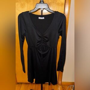 Hollister Black Long Sleeve Dress with V-Neck